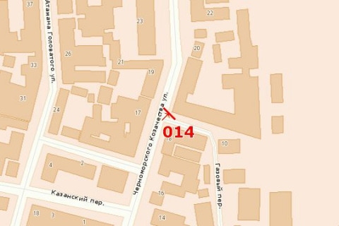 Билборд A в Одессе, 3х6  вул.Черноморського Козацтва, 20 - пров. Газовий  схема