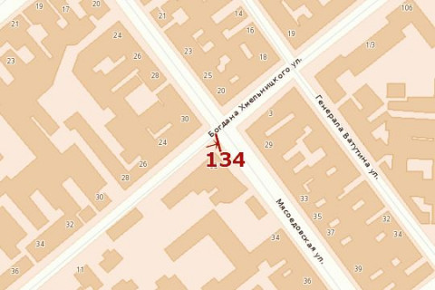 Билборд A в Одессе, 3x6  ул. Б.Хмельницкого - ул.Мясоедовская (больница № 1)  схема