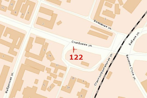Билборд A в Одессе, 3х6  вул. Стовбова / вул. Привозна  схема