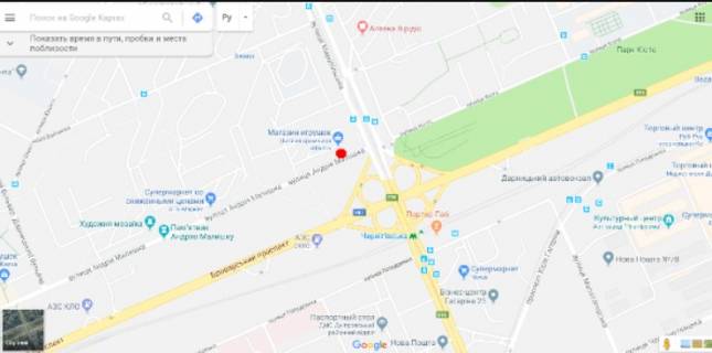 Білборд, Бігборд (Борд)  B у Києві, 3х6  ул. Андрея Малышка 39, в сторону ул.Братиславская схема
