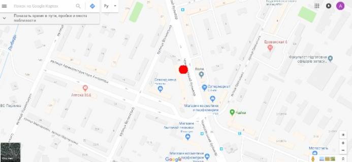 Бэклайт A в Киеве, 2,3х3,14  Чоколівський бульвар 23, в напрямку Севастопольської площі схема