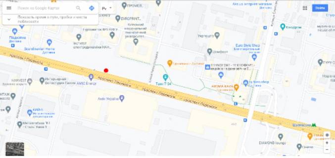 Білборд, Бігборд (Борд)  A у Києві, 3х6  просп. Берестейський (Перемоги) 54, в сторону ст.м. Берестейская схема