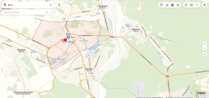 Билборд B в Буче, 3х6  М-07 Київ-Буча-Ворзель-Ковель 29 км. 200 м. (Б) схема