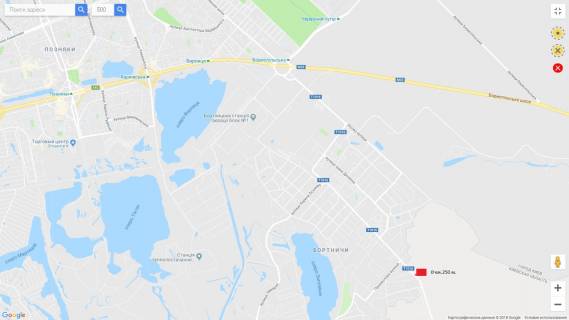 Билборд B в Киеве Бортничи ,напротив ул.семьи Рудинских     0 км.250 м.(Б) схема