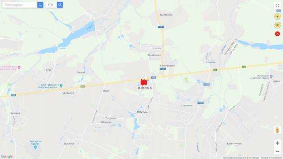 Билборд A в Миле, 3х6  М-06 Житомир-Киев 45 км 600 м Копылов схема