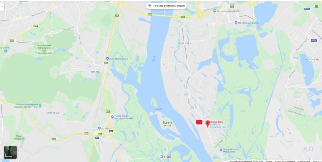 Билборд B в Киеве, 3х6  ул.Центральная,  300 м. от поворота на пляж - ресоран Осокор,ресторан Pioppo Nero схема