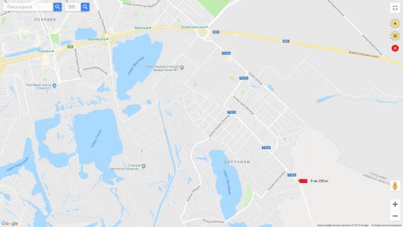 Billboard B in Kyiv, 3х6  Bortnici ,naprotiv st.sem'i Rudinskih    0 . 350 (B) scheme