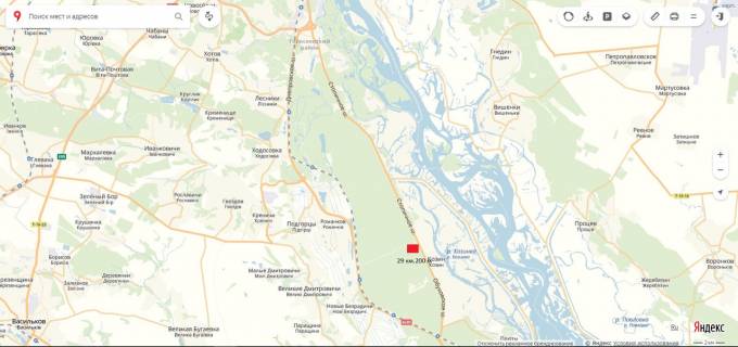 Билборд A в Конче-Заспе, 3х6  Р-01 Конча-Заспа,Киев-Обухов 29 км 200 м схема