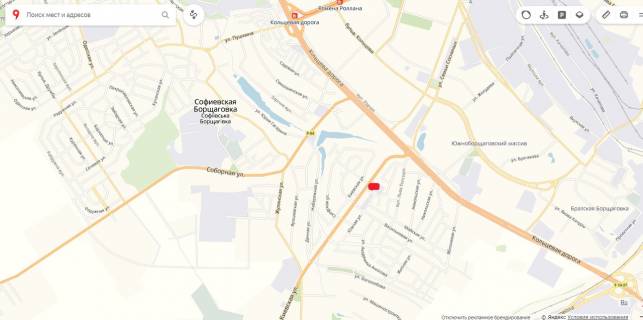 Билборд B в Софиевской Борщаговке, 3х6  ул.Киевская 1 схема