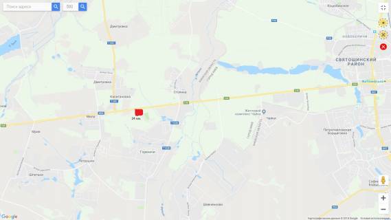 Билборд A в Київських трасах, 3х6  М-06 Житомир-Киев 24 км 000 м схема