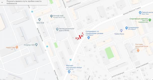 Билборд A в Киеве, 3х6  ул. Лебедева-Кумача, 7-В , напроти, ( Миколи Голего), , біля АТБ, ЕкоМаркет, НОВА ПОШТА схема