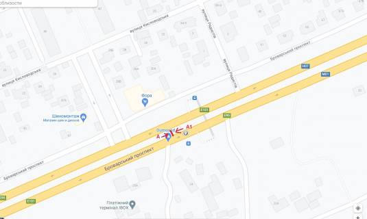 Билборд A в Киеве просп.Броварський . 51 напроти на розподілювачі  6х3 вертикальний НОВИЙ ЩИТ схема