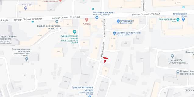 Билборд  в Киеве Вул.Гоголівська,46(2*4) схема