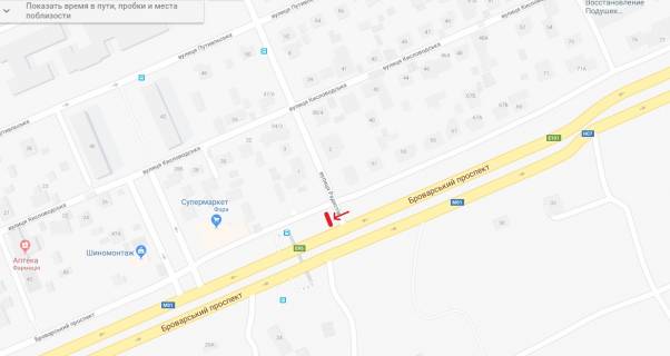 Билборд A в Киеве пр-т. Броварський, 61 схема
