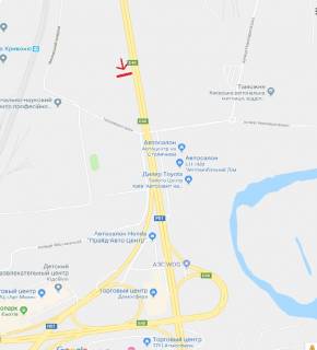 Billboard A in Kyiv, 6x3  Svatosins'ka,(navproti bud.No2\14 po st.Mihajla Kotel'nikova scheme