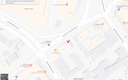 Билборд A в Киеве вул. Старовокзальна, 13 А (щит 3*4 м  на фасаді будинку) схема