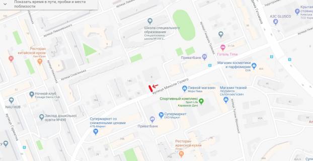 Билборд A в Киеве вул.Лєбєдєва-Кумача, 8( Миколи Голего) схема