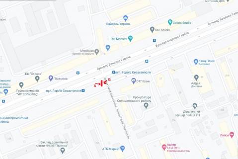 Призма A в Киеве, 6x3  вул.Закревського/вул. Сабурова  ПРИЗМА - 420335 схема