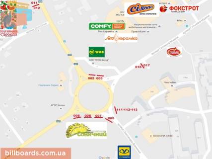 Билборд A в Ивано-Франковске, 3x6  Мазепи  СІЛЬПО  ст.A схема