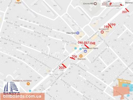 Билборд A в Ивано-Франковске, 3х6  Вовчинецька (Гагаріна) схема