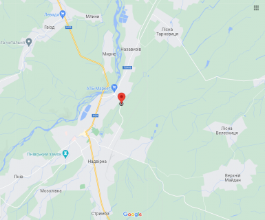 Билборд A в Надворной, 3х6  вулиця Рамішвілі, Івано-Франківська область м.Надвірна (об'їздна) №1 ст.А схема