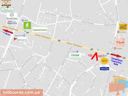 Билборд B в Ивано-Франковске, 3x6  Незалежності-Тисменицька (Б) Жан схема