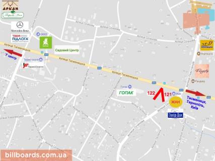 Билборд A в Ивано-Франковске, 3x6  Незалежності-Тисменицька (А) Жан схема