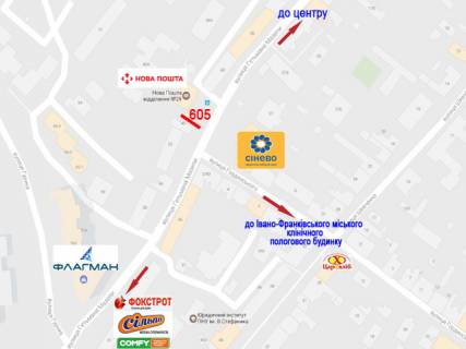 Билборд  в Ивано-Франковске, 3х6  Мазепи схема