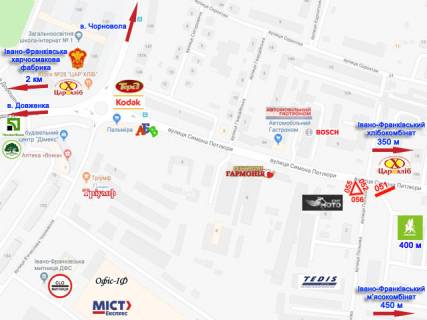 Билборд A в Ивано-Франковске Петлюри - Польова ст.А схема