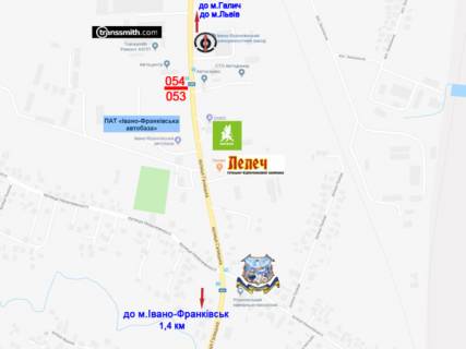Билборд A в Угринове, 3х6  Галицька, Угринів - Галицька, H-09 поруч АЗС ОККО, в'їзд у місто зі сторони Києва, Львова, Галича схема