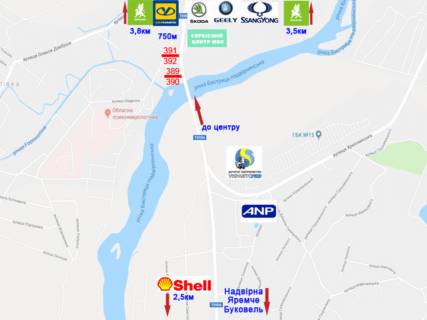 Билборд  в Ивано-Франковске, 3х6  Коновальця - Черніїв схема