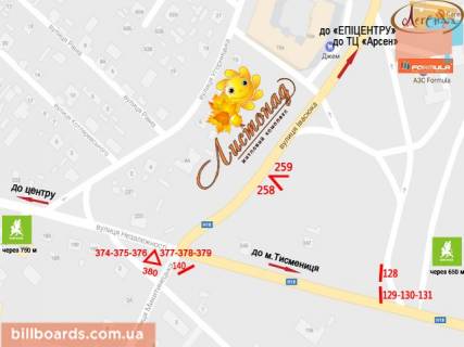 Билборд A в Ивано-Франковске, 3х6  Тисменицька, Микитинецька схема