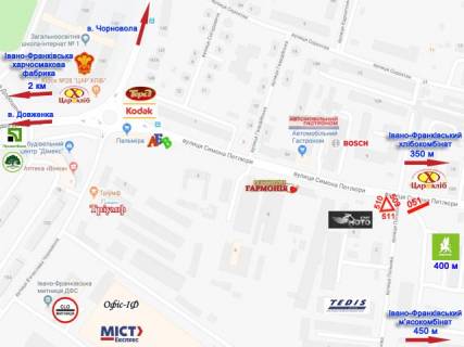 Билборд A в Ивано-Франковске Петлюри - Польова ст.А схема