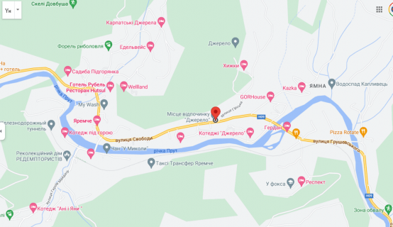 Билборд B в Яремче, 3х6  Яремче вул.Свободи (джерело) ст.Б схема