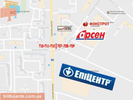Билборд A в Ивано-Франковске, 3х6  Івасюка, Миколайчука схема