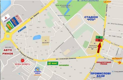Білборд, Бігборд (Борд)   у Івано-Франківську, 3х6  Чорновола схема