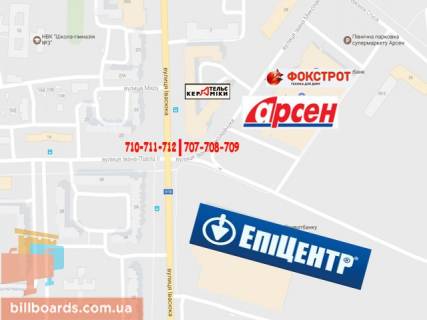 Билборд B в Ивано-Франковске, 3х6  Івасюка, Миколайчука схема