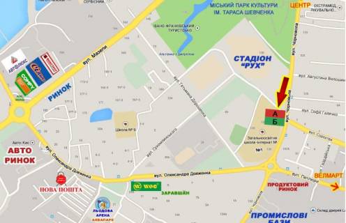 Билборд  в Ивано-Франковске, 3х6  Чорновола схема