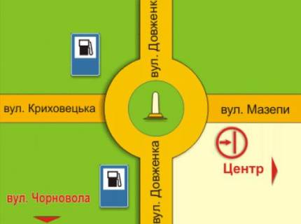Билборд A в Ивано-Франковске, 3х6  Мазепи схема