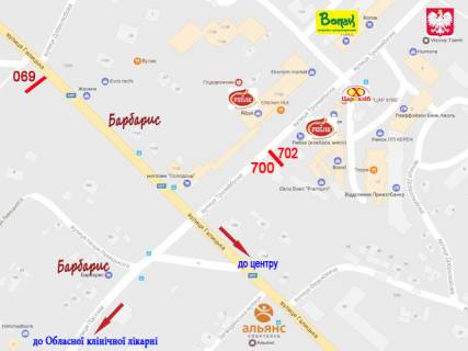 Билборд  в Ивано-Франковске, 3х6  Тролейбусна схема