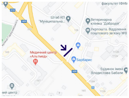 Билборд B в Ивано-Франковске, 3х6  Галицька-120а верх схема