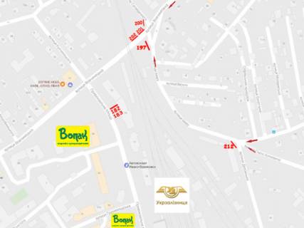 Billboard A in Ivano-Frankivsk, 3х6  Vovcinec'ka, Depovs'ka, Hotkevica, Sagajdacnogo, Miru scheme