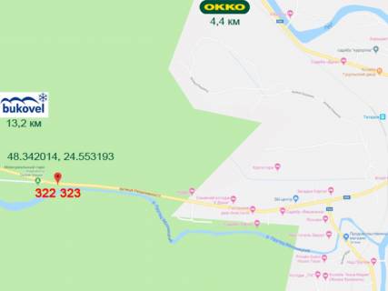 Билборд  в Ивано-Франковске, 3х6  село Поляниця, село Татарів, траса ( автошлях Н-09 ), меморіальний парк  схема