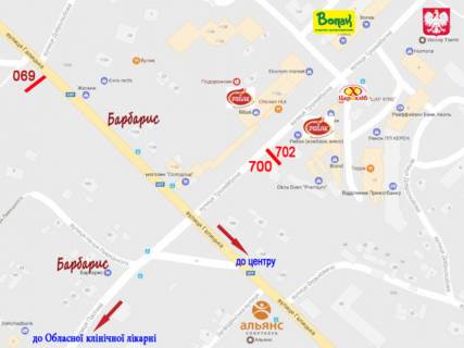 Билборд  в Ивано-Франковске, 3х6  Тролейбусна схема