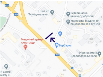 Билборд A в Ивано-Франковске, 3х6  Галицька-120а верх схема