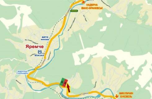 Билборд A в Яремче, 3х6  Яремче, вул.Свободи (санаторій Карпати) №2 ст. А схема