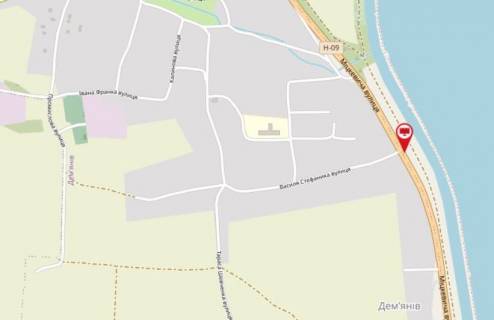 Билборд B в Бурштыне, 3х6  вул.Міцкевича, Н09 Бурштин, траса Івано-Франківськ-Львів №4 ст. Б схема