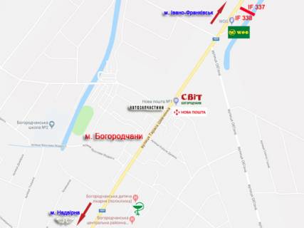 Билборд  в Ивано-Франковске, 3х6  траса ( автошлях Н-09 ) схема