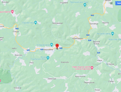 Билборд  в Ивано-Франковске, 3х6  вулиця Степана Бандери, Верховина, Івано-Франківська область схема