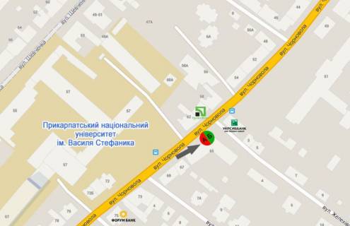 Ситилайт  в Ивано-Франковске, 1.8х1.2  Чорновола схема